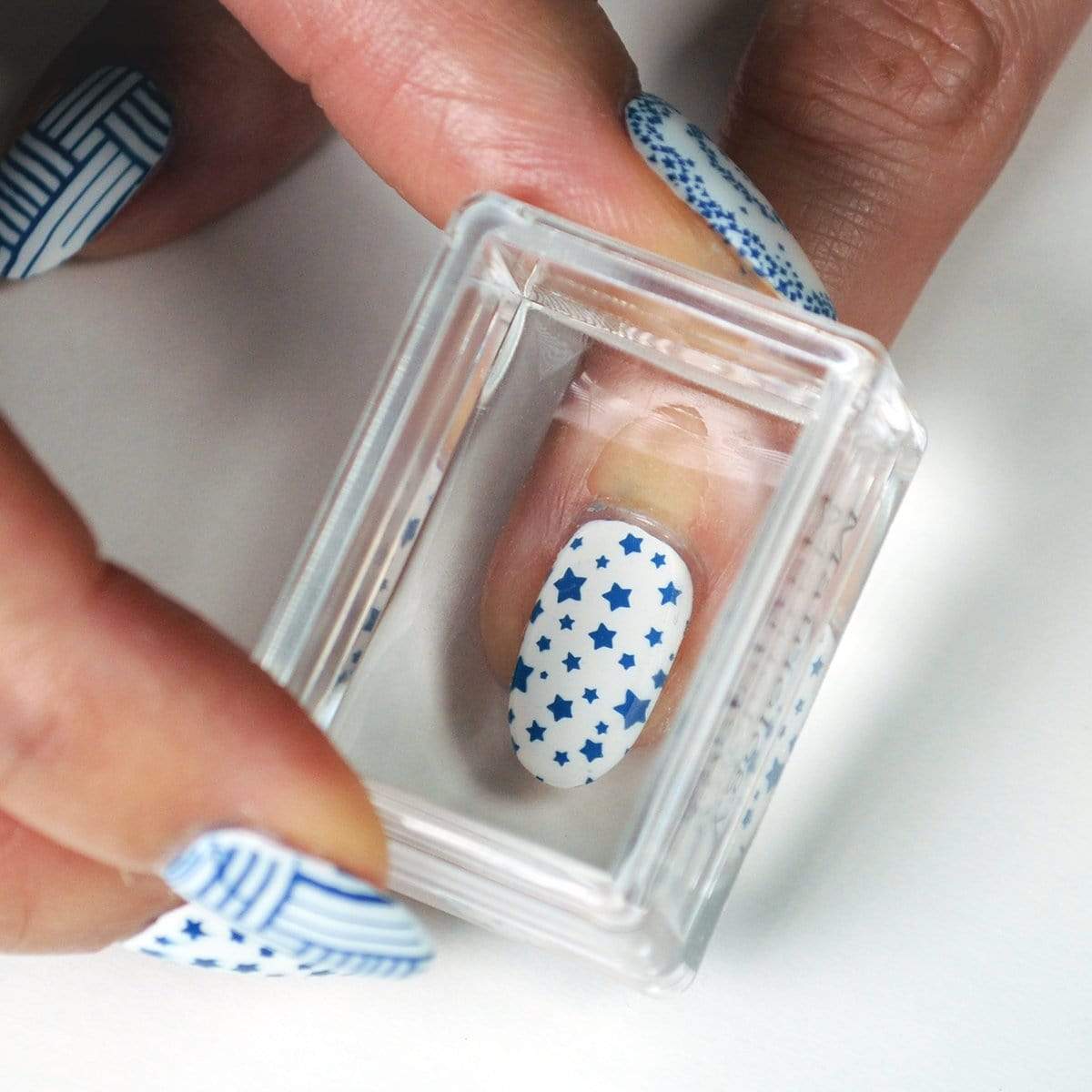 Simply Classic Nail Stamping Starter Kit with Blue Polish
