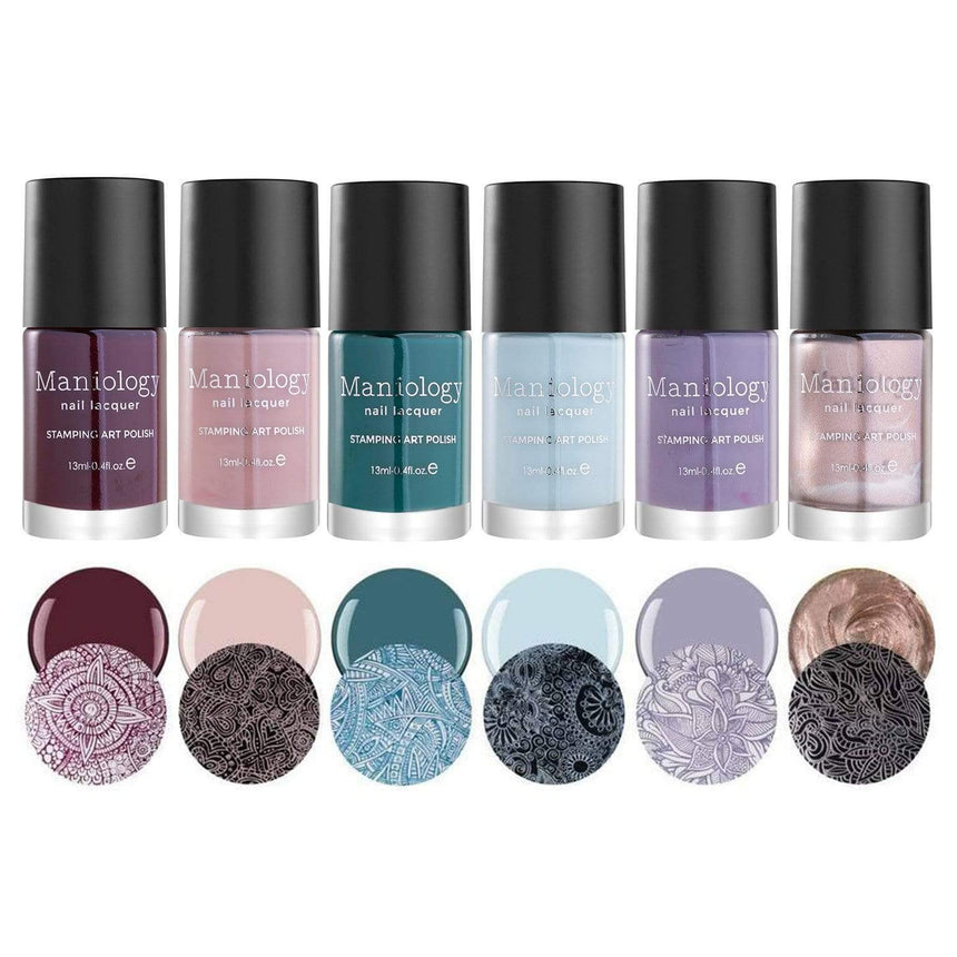 6 delectably creamy, heavily-pigmented creative art nail stamping polishes Snowflake Waltz collection, inspired by holiday ballet, The Nutcracker.