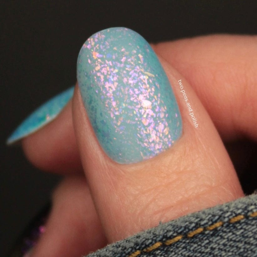Songbird: Blue Jay (P145) - Blue Jelly Flakies Topper Nail Polish