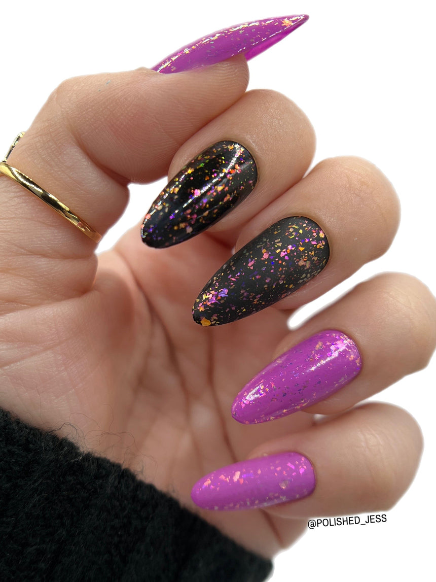 Songbird: Violet Starling (P143) - Purple Jelly Flakies Topper Nail Polish