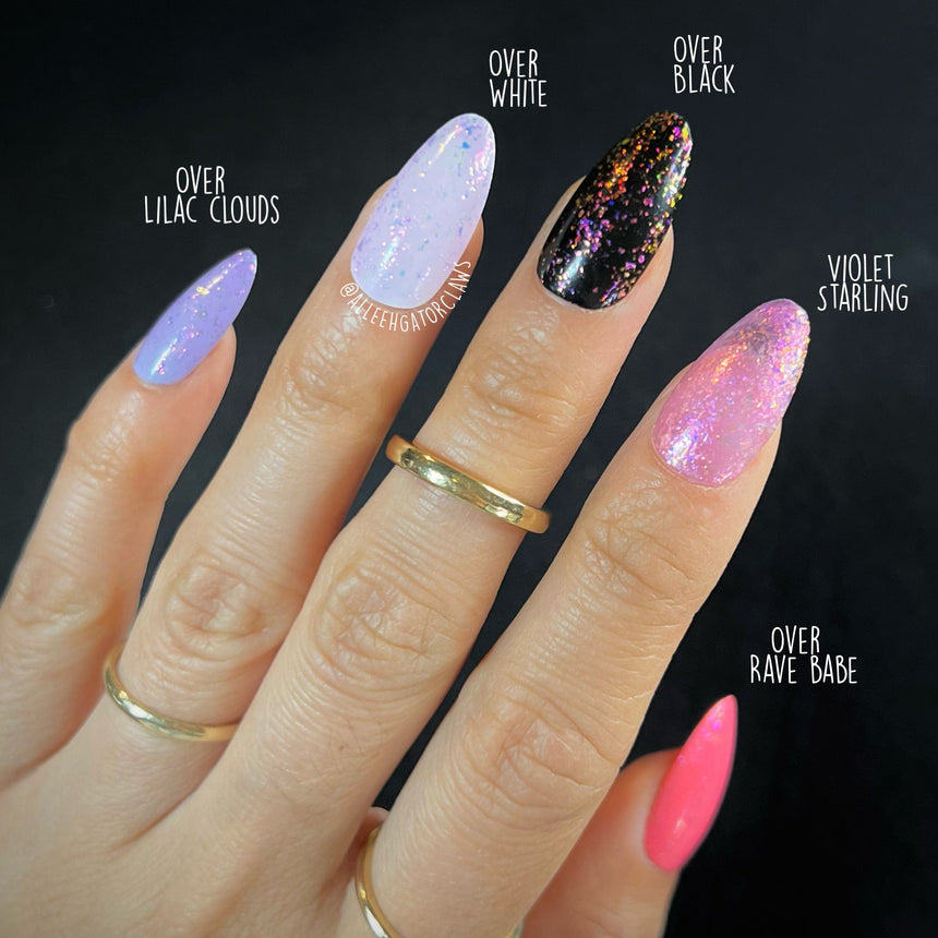 Songbird: Violet Starling (P143) - Purple Jelly Flakies Topper Nail Polish