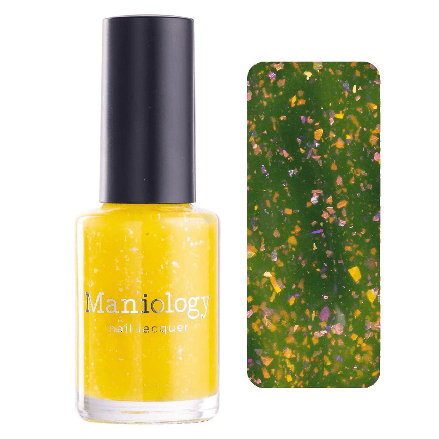 Songbird: Yellow Canary (P144) - Yellow Jelly Flakies Topper Nail Polish
