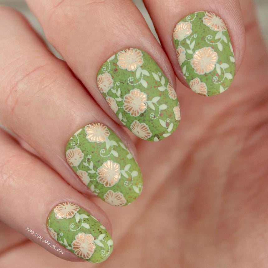 Spring Sonata: Grassy Patch (P127) - Green w/Glitter Flakies Nail Polish