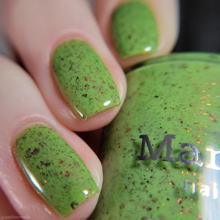 Spring Sonata: Grassy Patch (P127) - Green w/Glitter Flakies Nail Polish