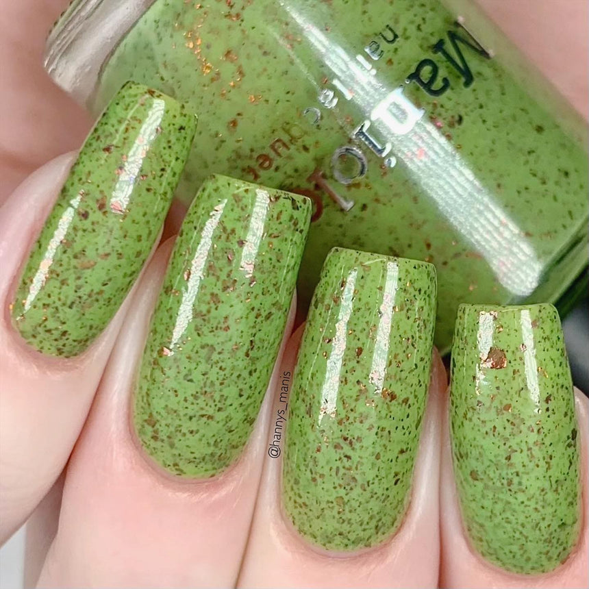 Spring Sonata: Grassy Patch (P127) - Green w/Glitter Flakies Nail Polish