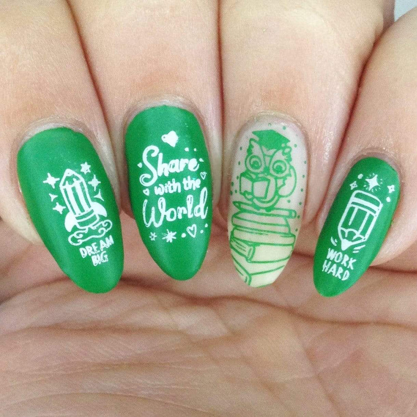 Stamp For A Cause: Pencils of Promise (M222) - Nail Stamping Plate