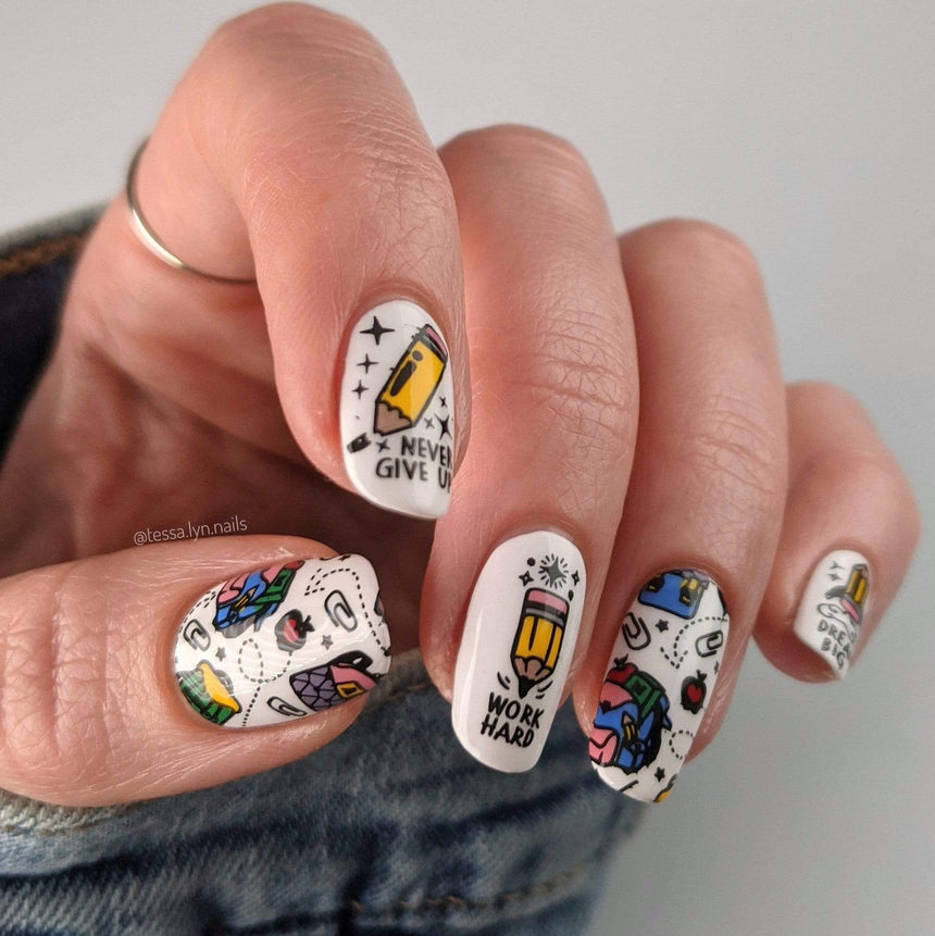 Stamp For A Cause: Pencils of Promise (M222) - Nail Stamping Plate