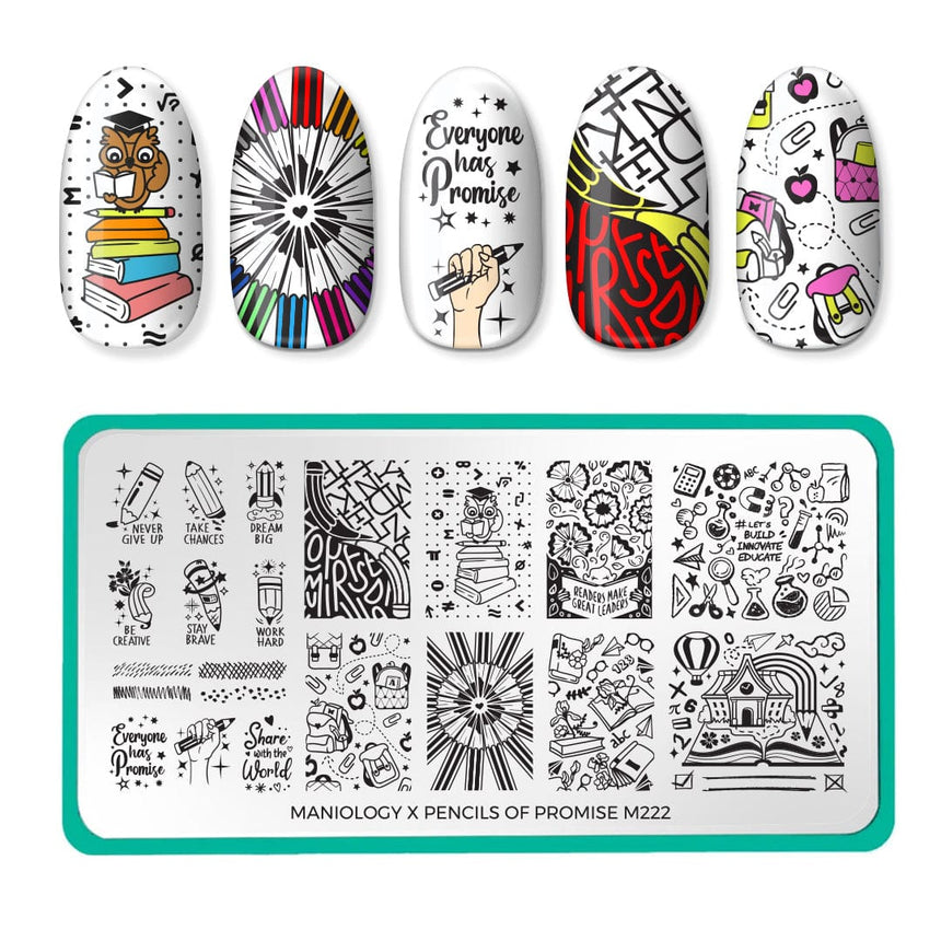 Stamp For A Cause: Pencils of Promise (M222) - Nail Stamping Plate