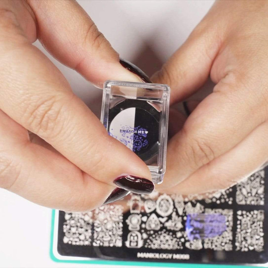 Swatch Me sticker under a stamper by Maniology.