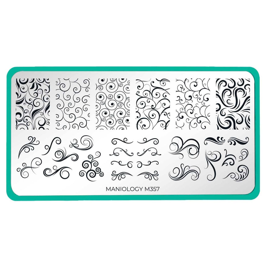 Swirls (M357) - Nail Stamping Plate