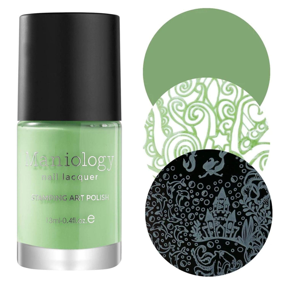 A Dusty Green Stamping Polish from The Gardener collection inspired by the Spanish Moss plant by Maniology ﻿Spanish Moss ﻿(B243).