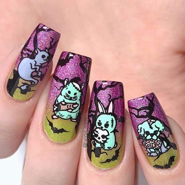 Thriller (B348) - Holographic Fuchsia Stamping Polish