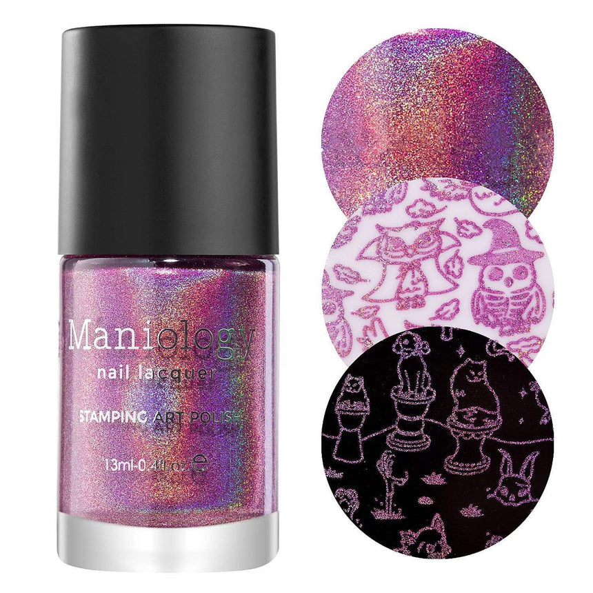 Thriller (B348) - Holographic Fuchsia Stamping Polish
