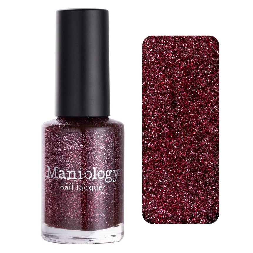 Tinseltown: Fame (P141) - Semi Sheer Dark Red with Glitter Nail Polish