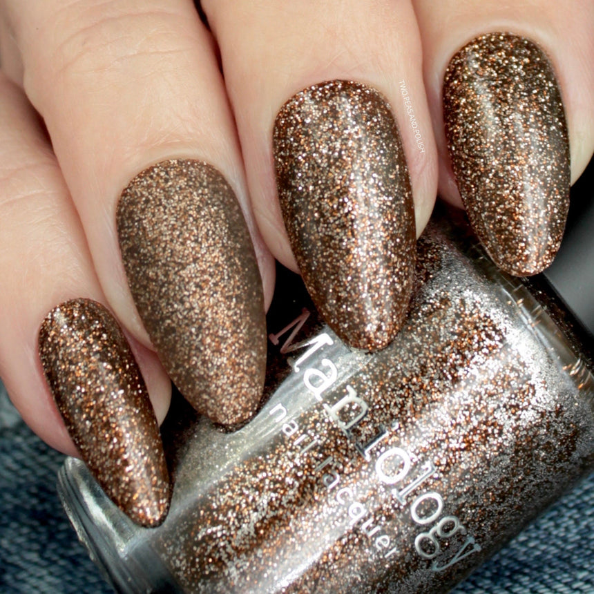 Tinseltown: Muse (P140) - Semi Sheer Dark Brown with Glitter Nail Polish