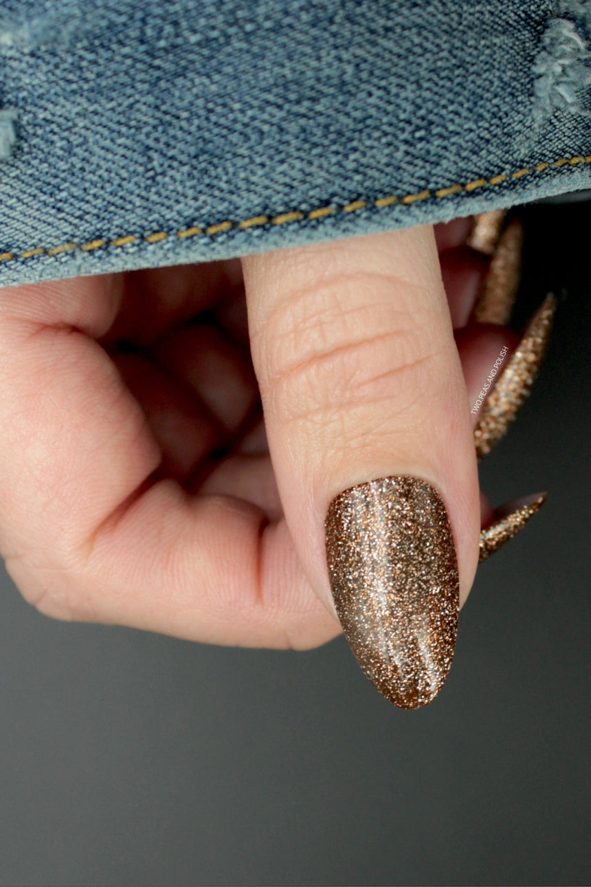 Tinseltown: Muse (P140) - Semi Sheer Dark Brown with Glitter Nail Polish