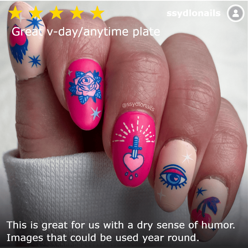 Valentine's Day Occasions: Love Bites (m180) - Nail Stamping Plate