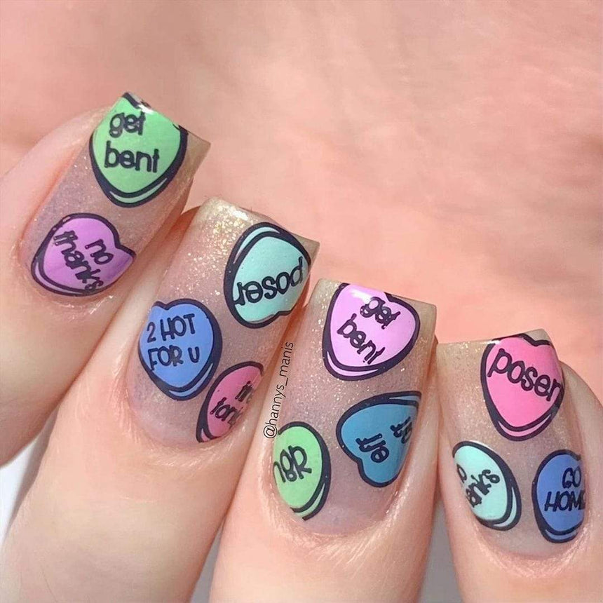 Valentine's Day Occasions: Love Bites (m180) - Nail Stamping Plate