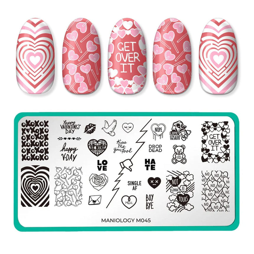 Valentine's Day Occasions: Opposites Attract (m045) - Nail Stamping Plate