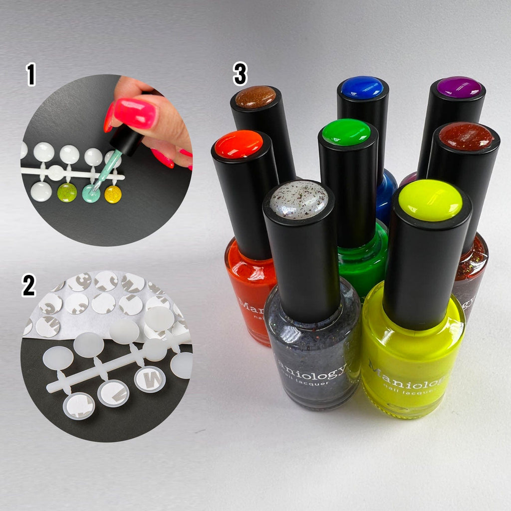 White Self-Adhesive Nail Polish Swatch Dots