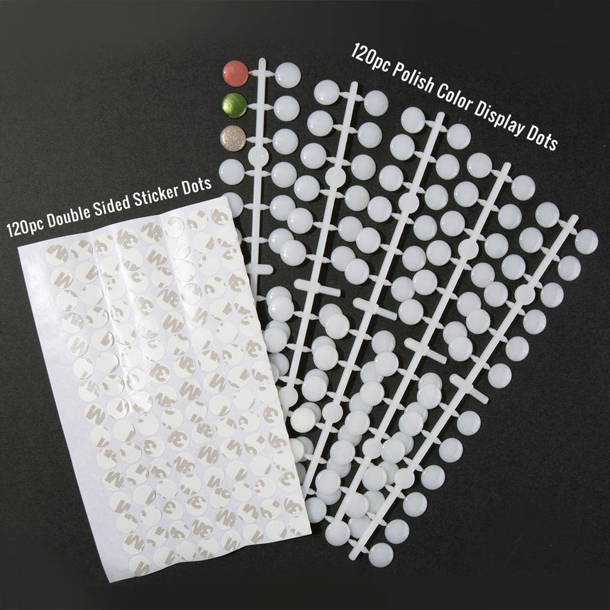 White Self-Adhesive Nail Polish Swatch Dots - Set of 120