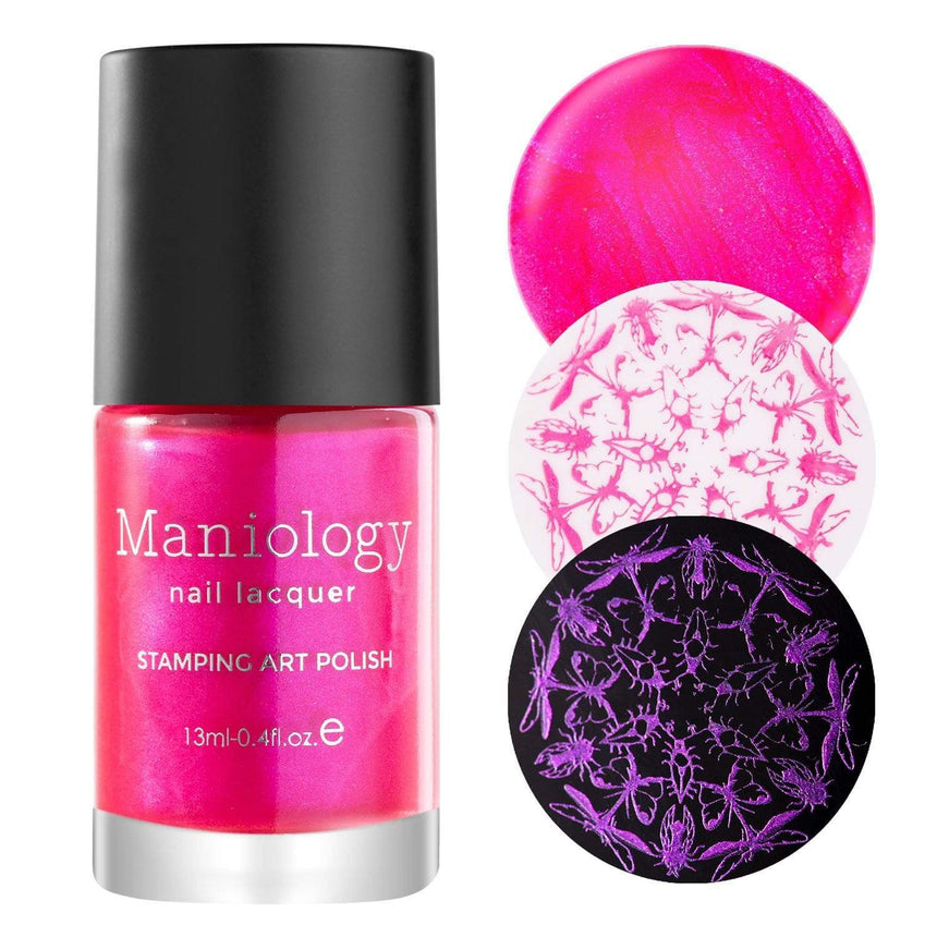 A Wild Wings (B294) Hot Pink Duochrome Stamping Polish by Maniology.