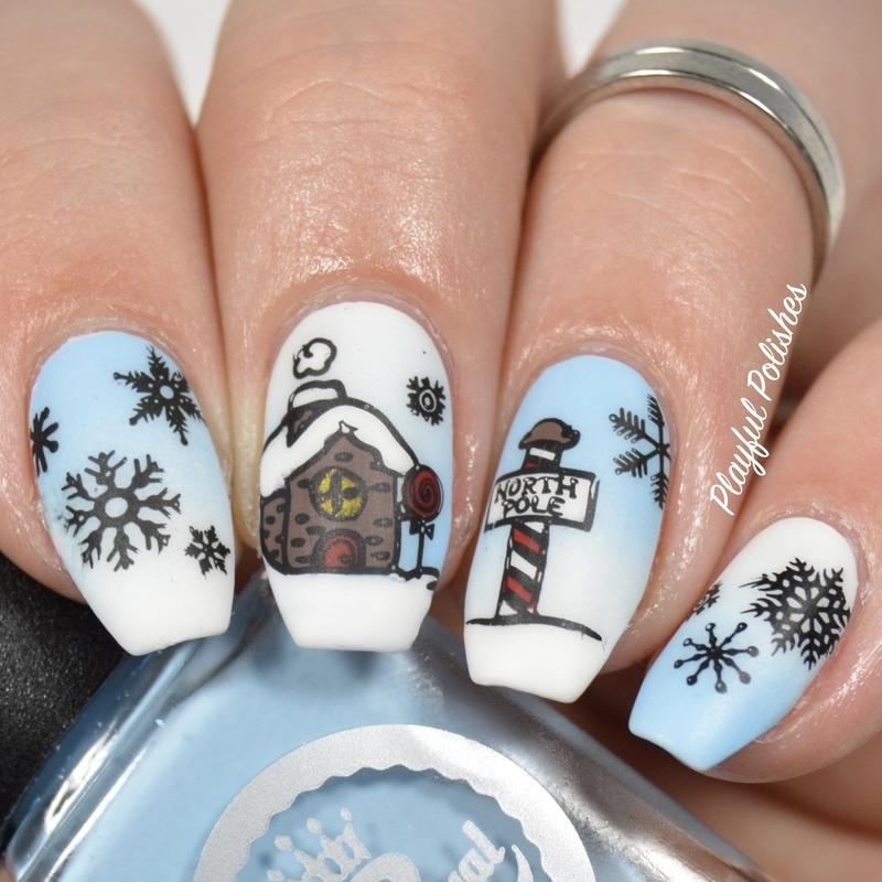 Winter Occasions XL: Snowy Forest/Hung With Care (m171) - Nail Stamping Plate