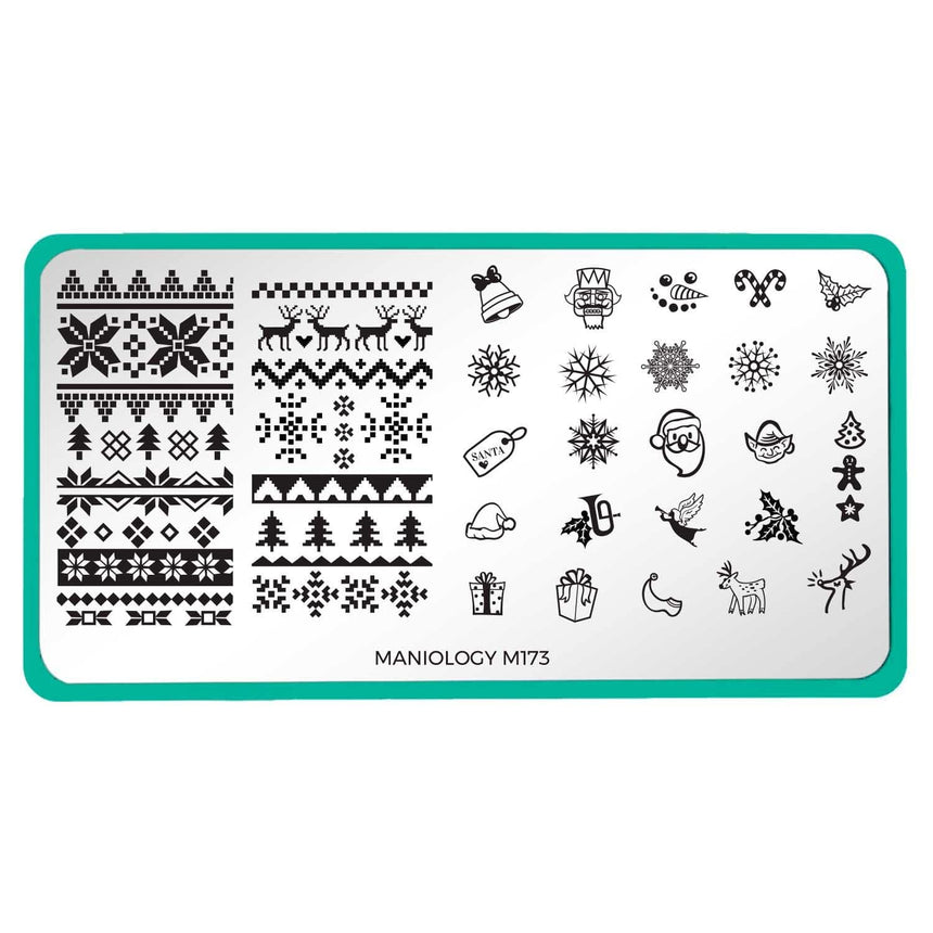Winter Occasions XL: Ugly Sweater/Holly Jolly (m173) - Nail Stamping Plate
