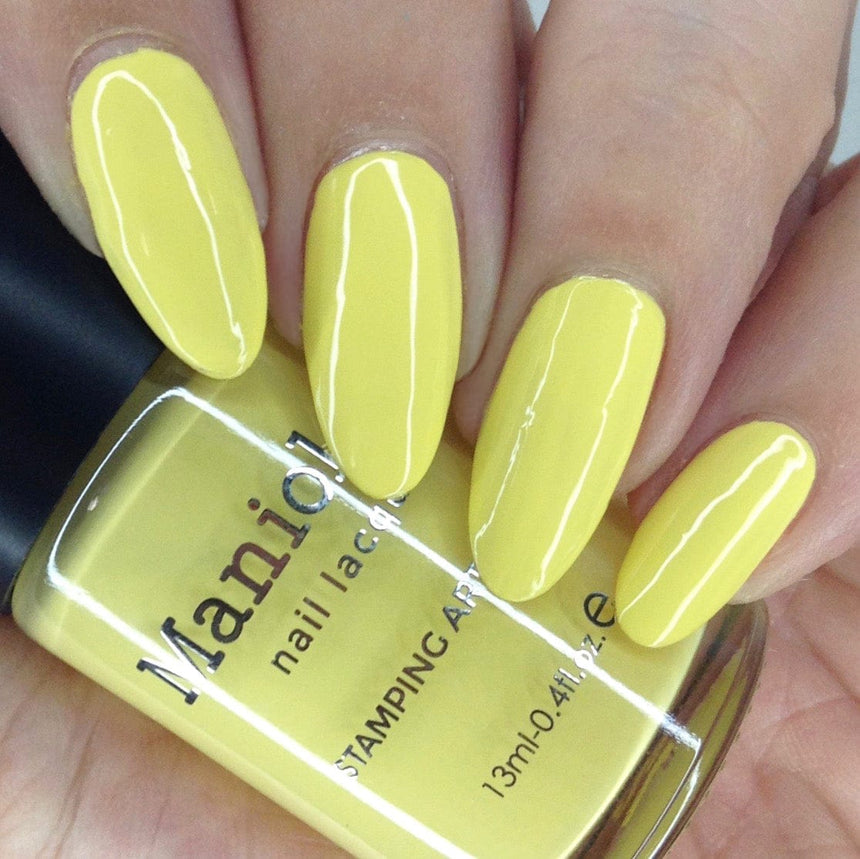 Zinnia (B422) - Cream Lemon Yellow Stamping Polish