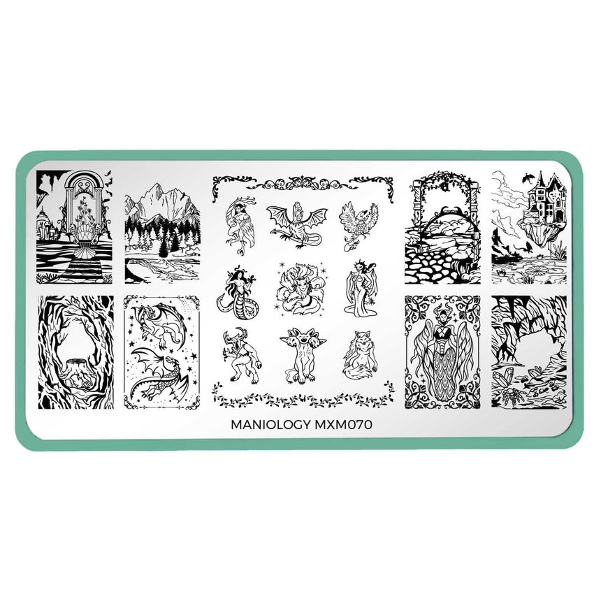 Mythical Creatures: Horns & Flames (MXM070) - Nail Stamping Plate