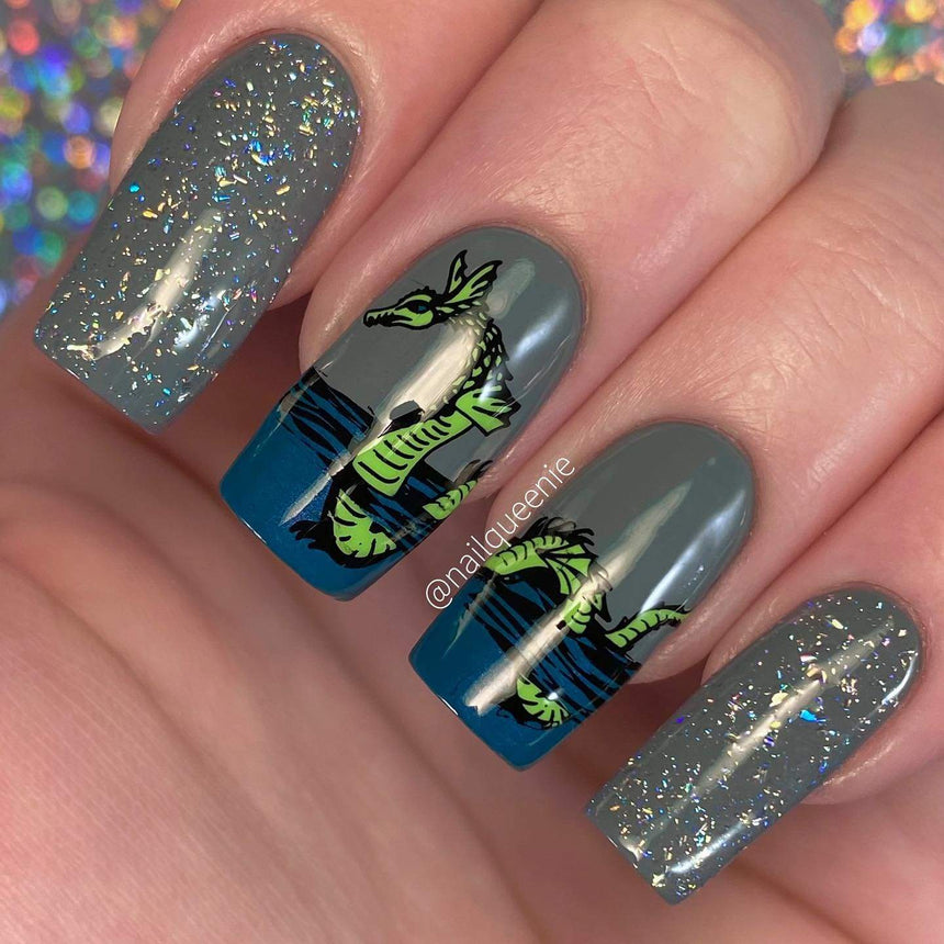 Mythical Creatures: Horns & Flames (MXM070) - Nail Stamping Plate