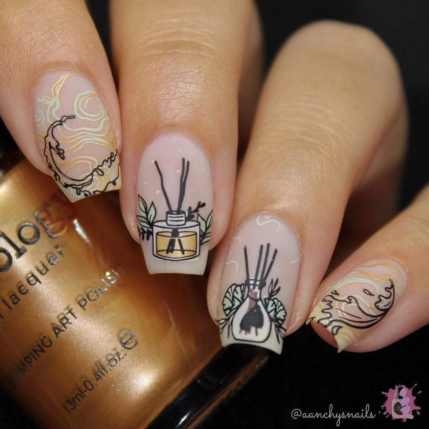 Aromatherapy: Scented Garden (MXM049) - Nail Stamping Plate