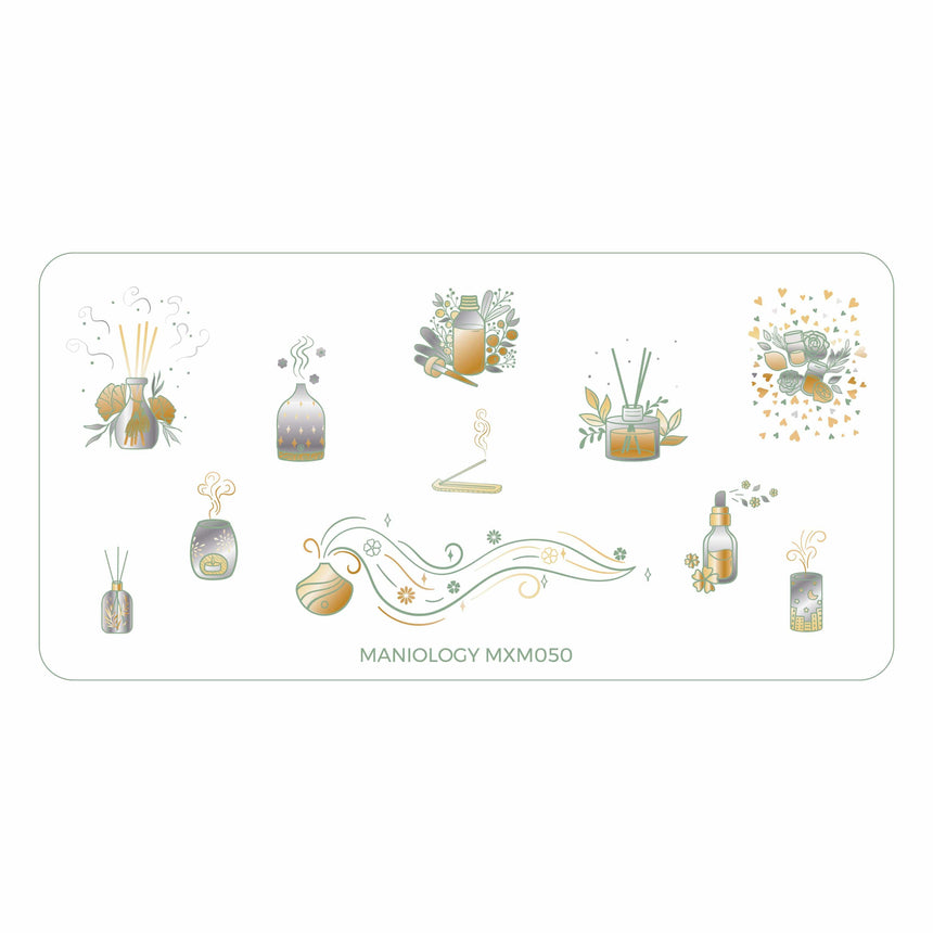 Aromatherapy: Vapor & Vessel (MXM050) - Nail Stamping Plate