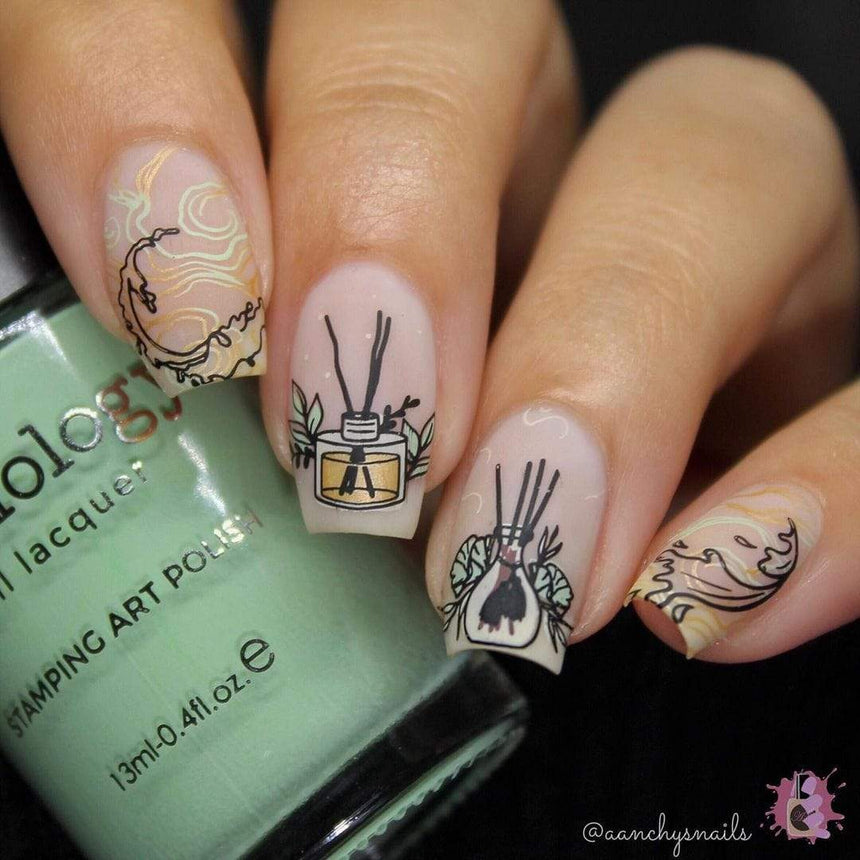 Aromatherapy: Vapor & Vessel (MXM050) - Nail Stamping Plate
