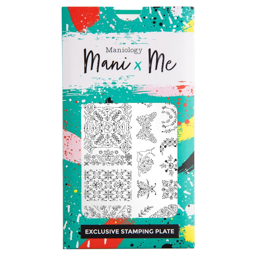 Floral Kaleidoscope: Folk Forest (MXM073) - Nail Stamping Plate