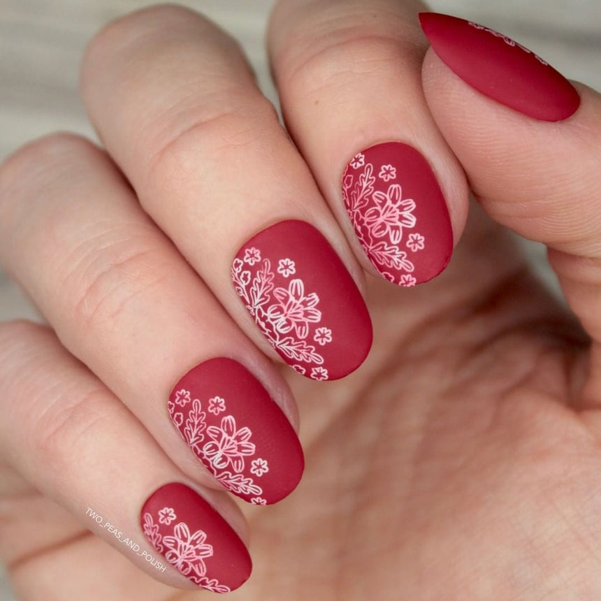 Floral Kaleidoscope: Folk Forest (MXM073) - Nail Stamping Plate