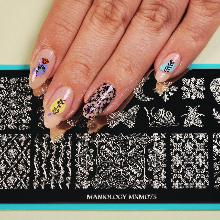 Floral Kaleidoscope: Folk Forest (MXM073) - Nail Stamping Plate