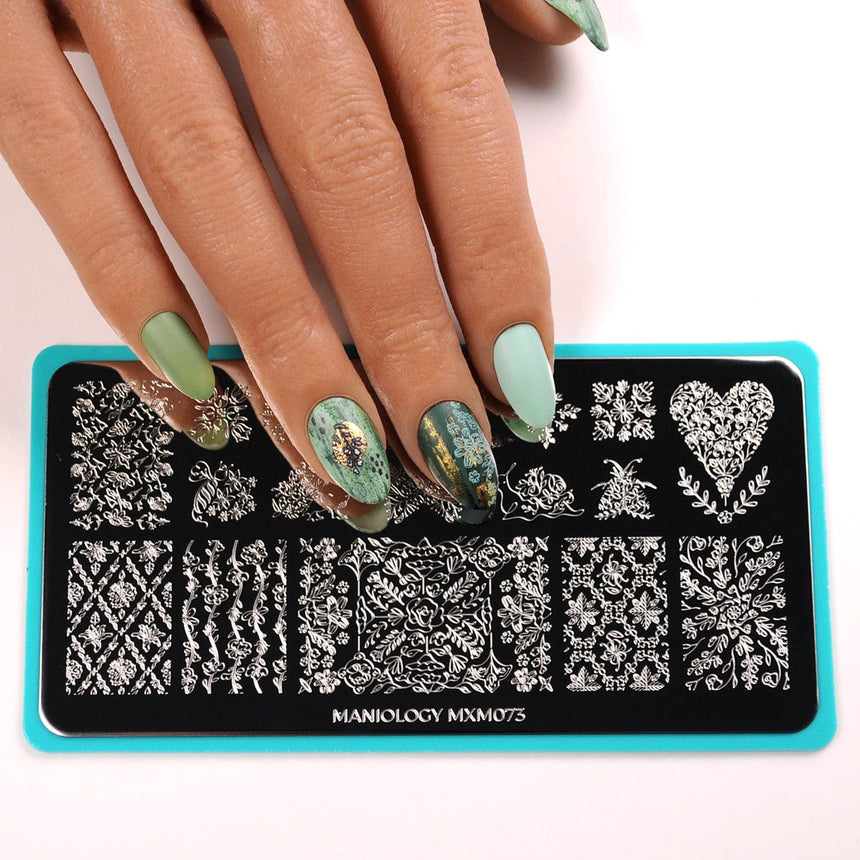 Floral Kaleidoscope: Folk Forest (MXM073) - Nail Stamping Plate