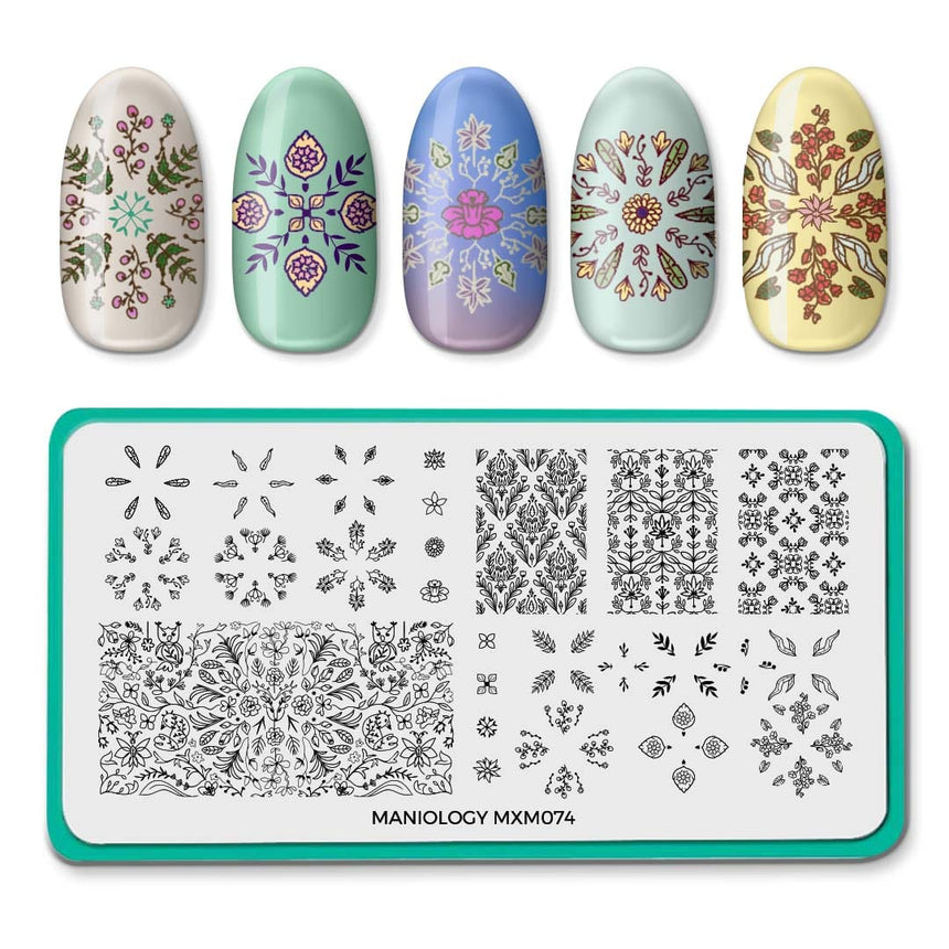 Floral Kaleidoscope: Petal Prism (MXM074) - Nail Stamping Plate