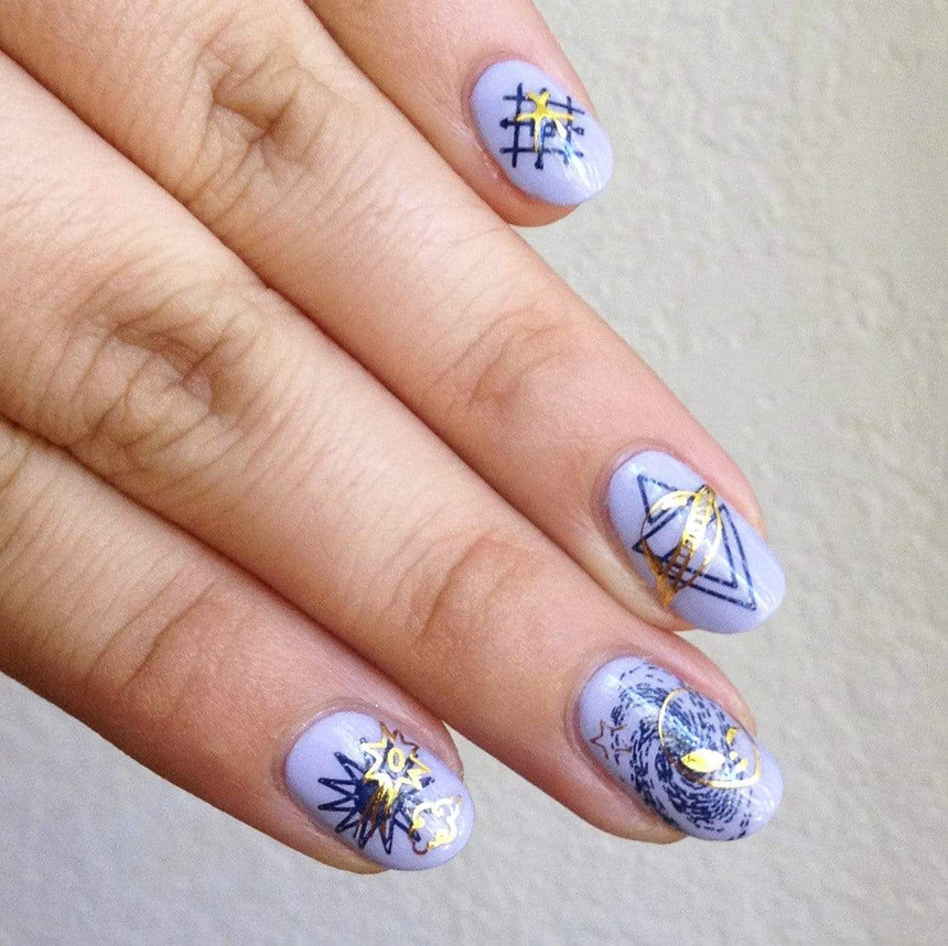 Minimalist Galaxy: Stellar Shapes (M002) - Nail Stamping Plate