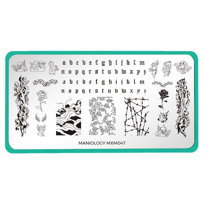 Devils & Angels: Thorns of Roses (MXM047) - Nail Stamping Plate