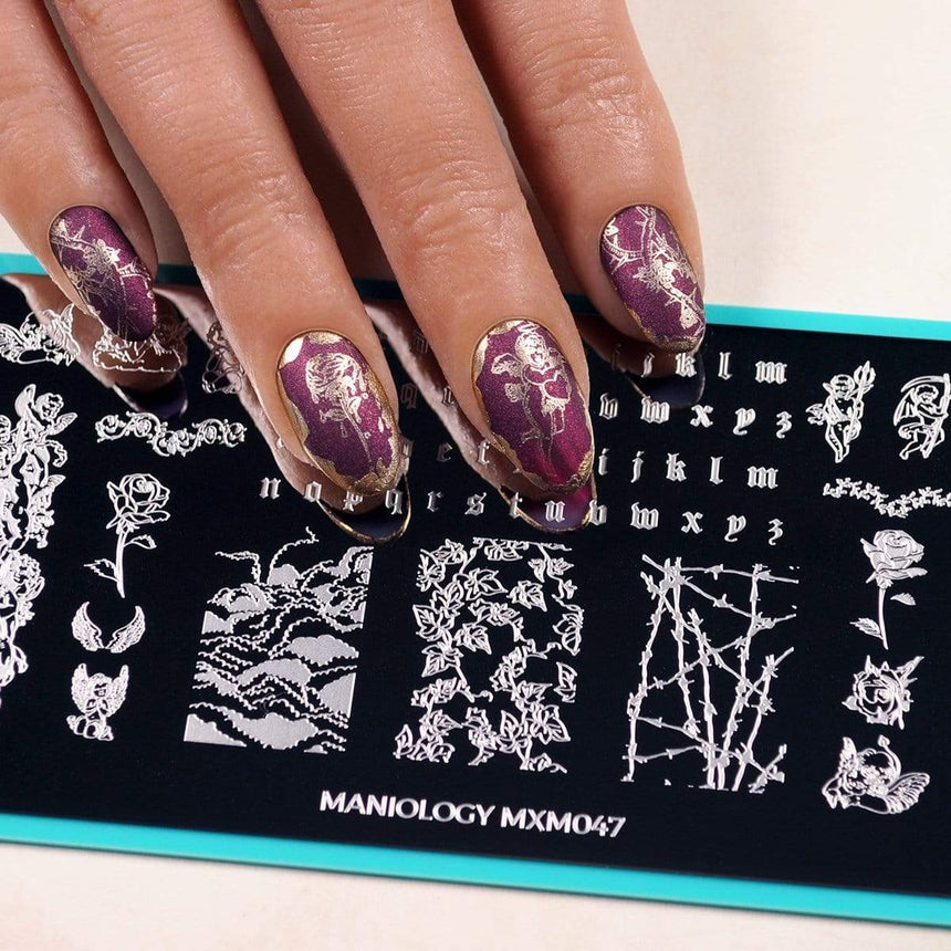 Devils & Angels: Thorns of Roses (MXM047) - Nail Stamping Plate