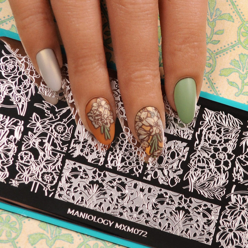 Art Nouveau: Tangled in Bloom (MXM072) - Nail Stamping Plate