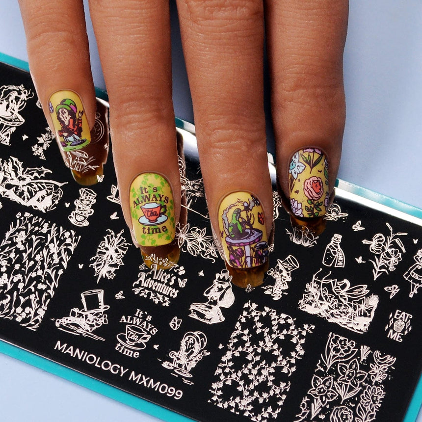 Through the Looking Glass: Mad for Tea (MXM099) - Nail Stamping Plate