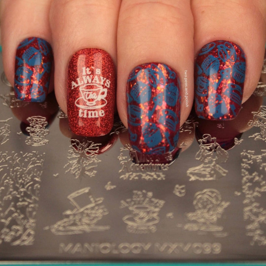 Through the Looking Glass: Mad for Tea (MXM099) - Nail Stamping Plate