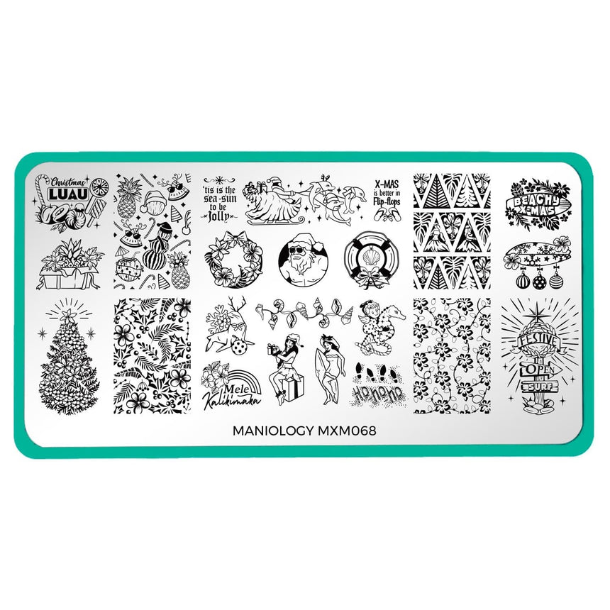 Tropical Holiday: Deck the Palms (MXM068) - Nail Stamping Plate