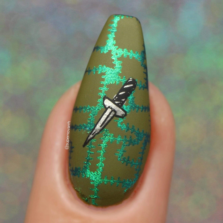 Pins & Needles: Pins & Hexes (MXM064) - Nail Stamping Plate