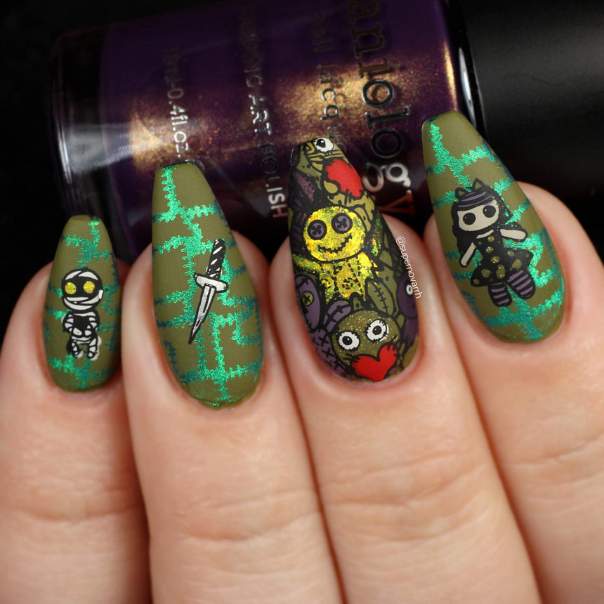 Pins & Needles: Pins & Hexes (MXM064) - Nail Stamping Plate