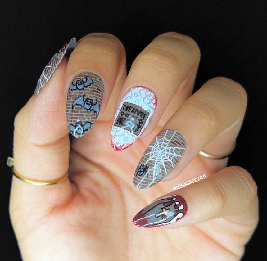 Electro-Cute: Fright Lights (MXM087) - Nail Stamping Plate