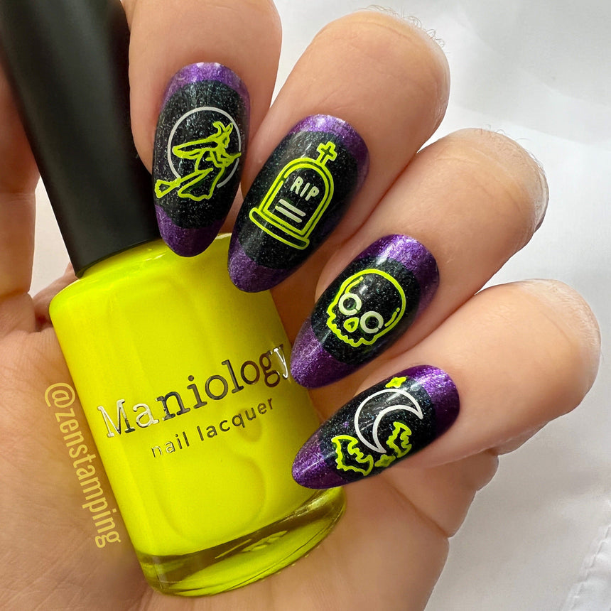 Electro-Cute: Wicked Glow (MXM088) - Nail Stamping Plate